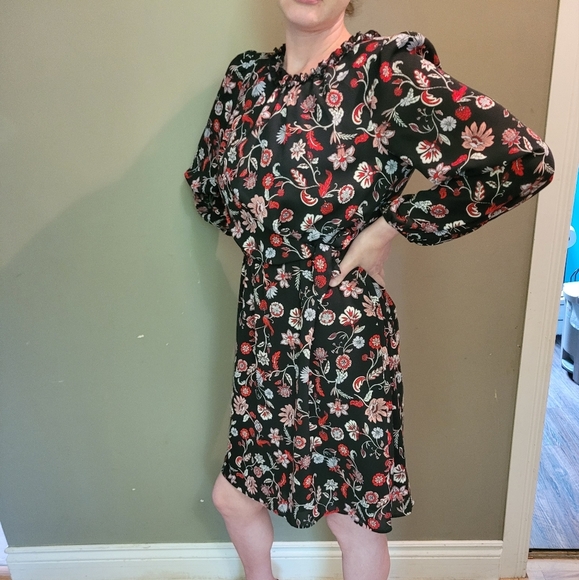 Banana Republic Size 4 Fall Midi Dress With Flowers - Picture 9 of 9